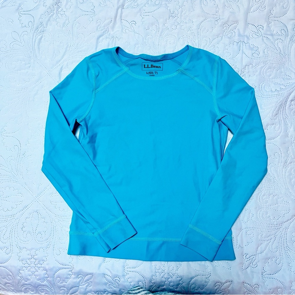 LL Bean Rash Guard Swim Top Size 6/7 - Picture 2 of 4